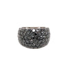 ESTATE LARGE 5.20CT BLACK DIAMOND 18KT WHITE GOLD 3D MULTI ROW ANNIVERSARY RING