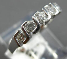 .50CT DIAMOND 14K WIHITE GOLD 3D ROUND CHANNEL 5 STONE WEDDDING ANNIVERSARY RING