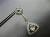 LARGE .96CT DIAMOND 18KT WHITE GOLD ROUND & PRINCESS TRIANGULAR HANGING EARRINGS