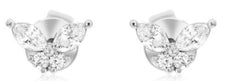 .31CT DIAMOND 14KT WHITE GOLD 3D ROUND & MARQUISE BUTTERFLY LOVE STUD EARRINGS