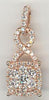 ESTATE .16CT DIAMOND 14KT WHITE & ROSE GOLD 3D PAVE SQUARE HALO INFINITY PENDANT
