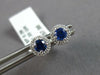 SMALL .51CT DIAMOND & AAA SAPPHIRE 14KT WHITE GOLD 3D ROUND FLOWER STUD EARRINGS