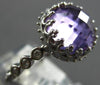 ESTATE 3.65CT DIAMOND & AAA AMETHYST 14KT WHITE GOLD 3D ROUND CROWN FUN RING