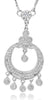 .15CT DIAMOND 14K WHITE GOLD ROUND FILIGREE CHANDELIER BY THE YARD LOVE NECKLACE