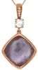 6.30CT DIAMOND & AAA AMETHYST 14K ROSE GOLD CUSHION GEOMETRICAL FLOATING PENDANT