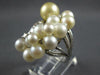 EXTRA LARGE DIAMOND & WHITE & GOLDEN SOUTH SEA PEARL 14KT WHITE GOLD RING #27761
