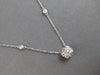 ESTATE .80CT DIAMOND 14KT WHITE GOLD 3D FLOWER BY THE YARD LOVE NECKLACE #27627