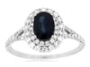 1.50CT DIAMOND & AAA SAPPHIRE 14KT WHITE GOLD OVAL & ROUND DOUBLE HALO LOVE RING