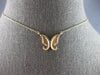 ESTATE .21CT DIAMOND 14KT YELLOW GOLD 3D CLASSIC BUTTERFLY LOVE NECKLACE