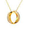 ESTATE .71CT DIAMOND 18KT YELLOW GOLD LOVE KNOT CIRCULAR FLOATING PENDANT