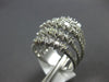 ESTATE EXTRA LARGE 2.76CT DIAMOND 14K WHITE GOLD MULTI ROW CLUSTER FUN LOVE RING
