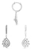 ESTATE .75CT DIAMOND 14KT WHITE GOLD DOUBLE TEAR DROP JOURNEY HANGING EARRINGS