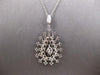 ESTATE LARGE .67CT DIAMOND 14KT WHITE GOLD 3D FLOWER TEAR DROP FLOATING PENDANT