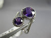 LARGE 3.57CT DIAMOND & AAA AMETHYST 14KT WHITE GOLD 3D DOUBLE CIRCULAR LOVE RING