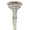 1.35CT WHITE PINK & CANARY DIAMOND 18KT TRI COLOR GOLD 3D HALO ENGAGEMENT RING
