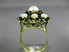 ANTIQUE LARGE 1.80CT AAA SAPPHIRE OPAL & PEARL 14K YELLOW GOLD 3D FLOWER RING