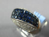 5.02CT DIAMOND & AAA SAPPHIRE 18KT WHITE GOLD 3D MULTI ROW PRINCESS & ROUND RING