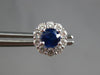 2.06CT DIAMOND & AAA SAPPHIRE 18KT WHITE GOLD CLASSIC ROUND FLOWER STUD EARRINGS