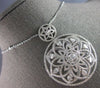 EXTRA LARGE 3.21CT DIAMOND 14KT WHITE GOLD 3D ROUND & BAGUETTE FLOATING PENDANT