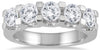 ESTATE 2CT DIAMOND 14KT WHITE GOLD CLASSIC 5 STONE SHARED PRONG ENGAGEMENT RING