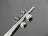 ANTIQUE 1.12CT DIAMOND & AAA SAPPHIRE 14KT WHITE GOLD 3D STUD EARRINGS #24462