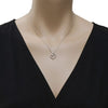 ESTATE .05CT DIAMOND 18KT WHITE GOLD 3D CLASSIC LOVE KNOT HEART FLOATING PENDANT