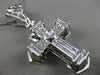 MASSIVE 1.30CT DIAMOND 14KT WHITE GOLD 3D FILIGREE CROSS PENDANT & CHAIN #27657