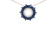 1.27CT DIAMOND & AAA SAPPHIRE 18KT WHITE GOLD 3D SUNBURST FUN FLOATING PENDANT