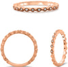 ESTATE .04CT DIAMOND 14K ROSE GOLD 3D ROUND CLASSIC FILIGREE MULTI LEAF FUN RING