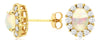 1.60CT DIAMOND & AAA OPAL 14KT YELLOW GOLD 3D OVAL & ROUND FLOWER STUD EARRINGS