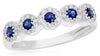 ESTATE .53CT DIAMOND & AAA SAPPHIRE 14K WHITE GOLD MULTI FLOWER ANNIVERSARY RING
