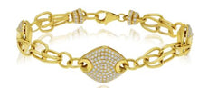 2.35CT DIAMOND 18KT YELLOW GOLD 3D SQUARE GEOMETRICAL BY THE YARD LOVE BRACELET