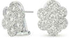 ESTATE 2.08CT DIAMOND 14KT WHITE GOLD 3D CLASSIC FLOWER CLIP ON EARRINGS