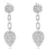 .70CT DIAMOND 14KT WHITE GOLD ROUND FLOWER TEAR DROP LOVE KNOT HANGING EARRINGS