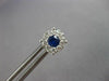 ESTATE .87CT DIAMOND & AAA SAPPHIRE 14KT WHITE GOLD ROUND FLOWER STUD EARRINGS