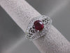 WIDE ANTIQUE 1.73CTW DIAMOND RUBY 18K W GOLD FILIGREE COCKTAIL RING 13MM #18441