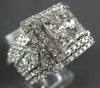 EXTRA LARGE 4.42CT DIAMOND 18KT WHITE GOLD 3D ROUND & PRINCESS ENGAGEMENT RING