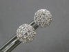 ESTATE .50CT DIAMOND 14KT WHITE GOLD 3D CLASSIC CLUSTER FLOWER STUD EARRINGS