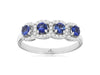 .68CT DIAMOND & AAA TANZANITE 14K WHITE GOLD ROUND 4 STONE HALO ANNIVERSARY RING
