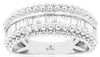 ESTATE .44CT DIAMOND 14K WHITE GOLD BAGUETTE CHANNEL MULTI BEAD ANNIVERSARY RING