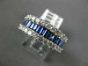 WIDE 2.25CT DIAMOND & AAA SAPPHIRE 18K WHITE GOLD SEMI ETERNITY ANNIVERSARY RING