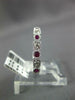 ESTATE .40CT DIAMOND & AAA RUBY 18KT WHITE GOLD SEMI ETERNITY ANNIVERSARY RING