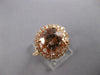 LARGE 4.13CT DIAMOND & AAA MORGANITE 18KT ROSE GOLD ROUND HALO ENGAGEMENT RING