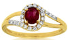 .58CT DIAMOND & AAA RUBY 14K YELLOW GOLD OVAL & ROUND CRISS CROSS LOVE KNOT RING