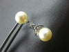 ESTATE .50CT DIAMOND & AAA SOUTH SEA PEARL 14KT WHITE GOLD LEAF EARRINGS #27036