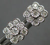 ESTATE .25CT DIAMOND 14KT WHITE GOLD 3D BEZEL FLOWER SQUARE STUD EARRINGS
