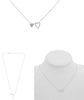 .15CT DIAMOND 14KT WHITE GOLD CLASSIC DOUBLE HEART LOVE ADJUSTABLE FUN NECKLACE