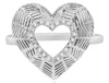 ESTATE .11CT DIAMOND 14KT WHITE GOLD 3D CLASSIC ROUND OPEN HEART LOVE FUN RING