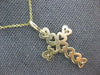 ESTATE .12CT DIAMOND 14K YELLOW GOLD CLASSIC MULTI HEART CROSS FLOATING PENDANT