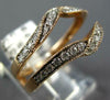 ESTATE WIDE .33CT DIAMOND 14KT ROSE GOLD CLASSIC DOUBLE V FILIGREE INSERT RING